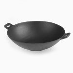 Wok 37 cm x 10 cm Gietijzer mat emaillen zwart