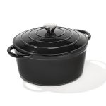 Braadpan 24 cm gietijzer zwart glans