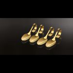 set 4 amuselepels goud PVD